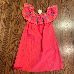 Coral cotton valzera dress
